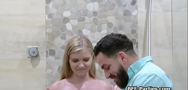 Girlfriends spicing up bathroom party with hard cock